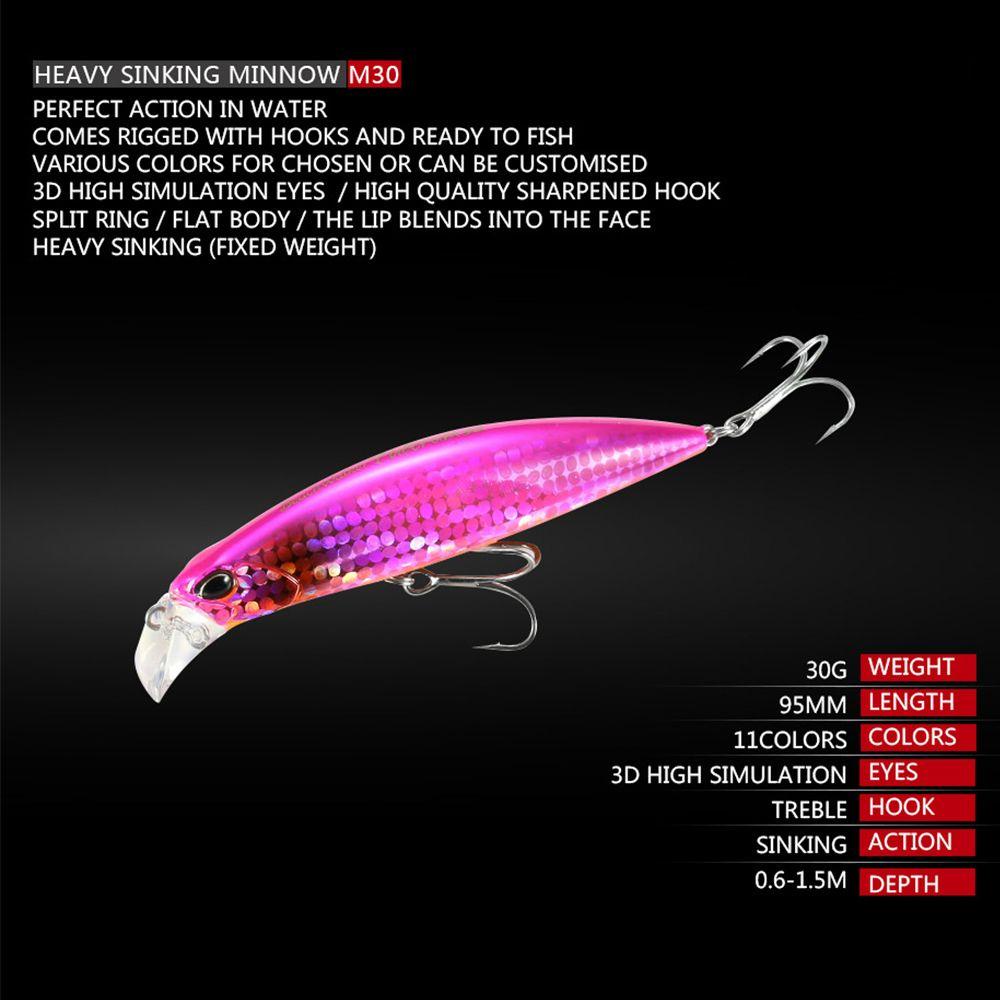 Top Minnow Baits Baits 30G 95mm Tackle Bermanfaat Musim Dingin Memancing Umpan Casting Panjang