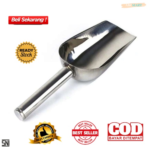 [BISA COD] PROMO Skop Es Batu Stainless Tebal Kuat Tahan Karat Berkualitas Sekop Es Skop Gula Kopi Terigu Sekop Kacang Centong Es Serokan Stainless Murah