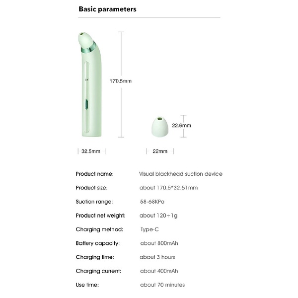 PINJING P-B1U - Visual Blackhead Suction Device - Alat Sedot Komedo