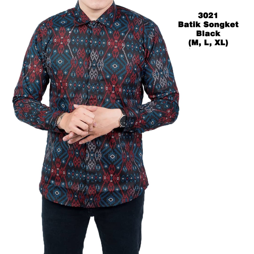Termurah Kemeja Batik Songket / Kemeja Kerja / Kemeja Kantor / Kemeja Lengan Panjang DxjgBmSZW0XXy
