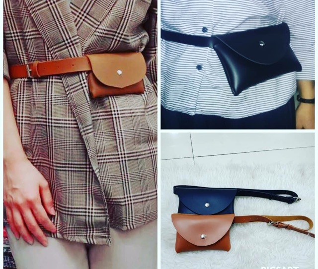 Belt Dompet Ikan Pinggang Donpet Handphone Kulit PU Multifungsi Gaya Retro Untuk Wanita