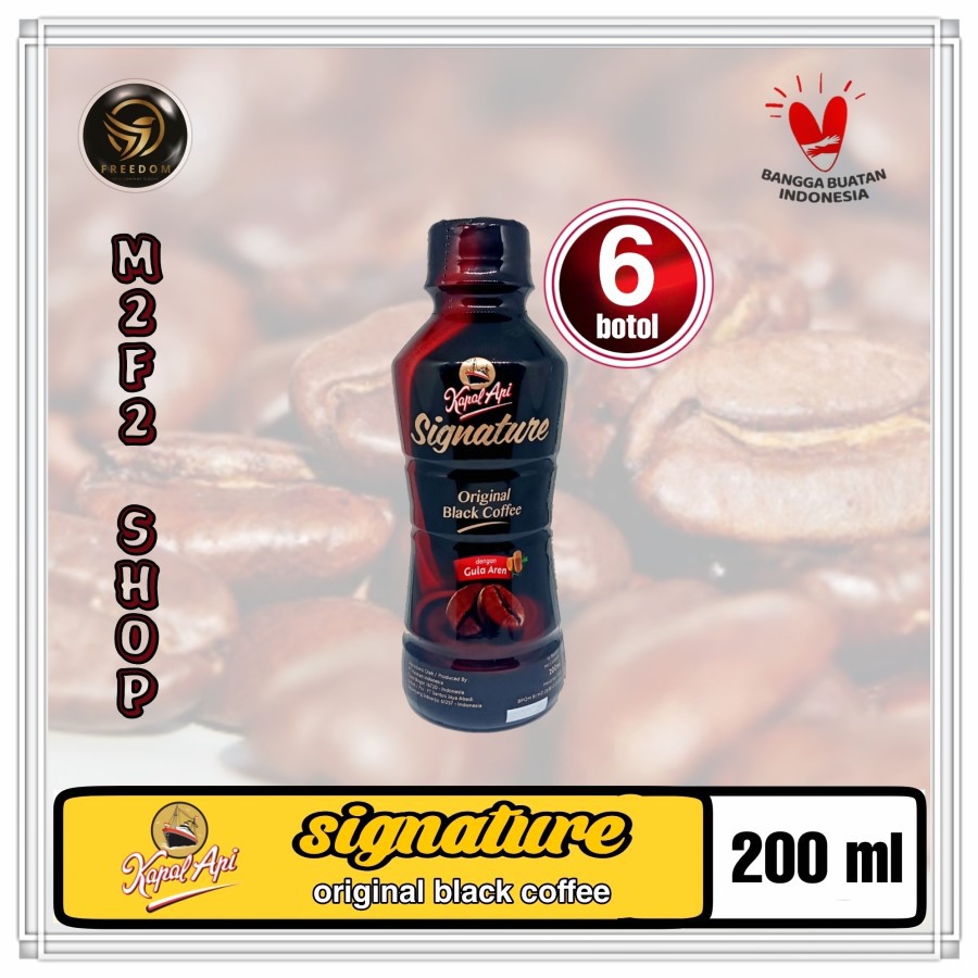 

Kopi Kapal Api Signature Original Black Coffee Botol Pet - 200 ml (Kemasan 6 Pcs)