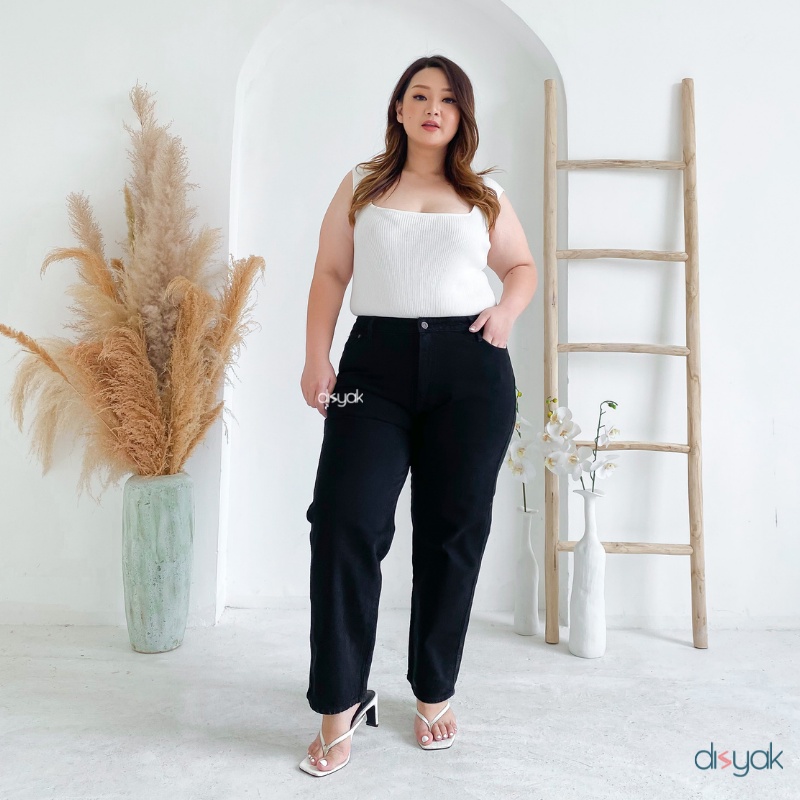 DISYAK - JUMBO  Boyfriend Jeans Non Stretch Black 523