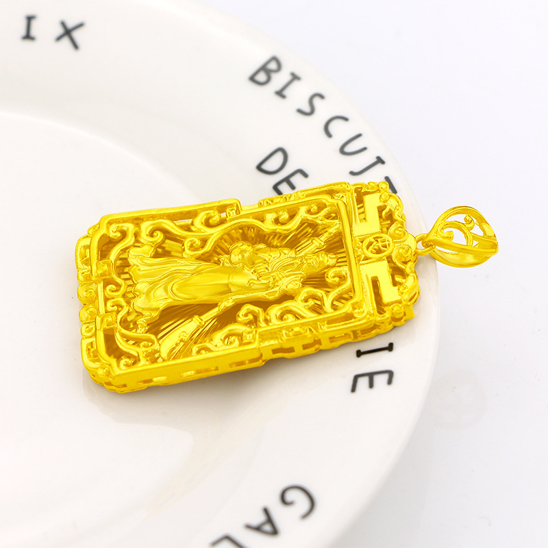 Goldkingdom Kalung Emas Asli Kadar 375 Liontin Tag Aduk Elektrik Untuk Pria