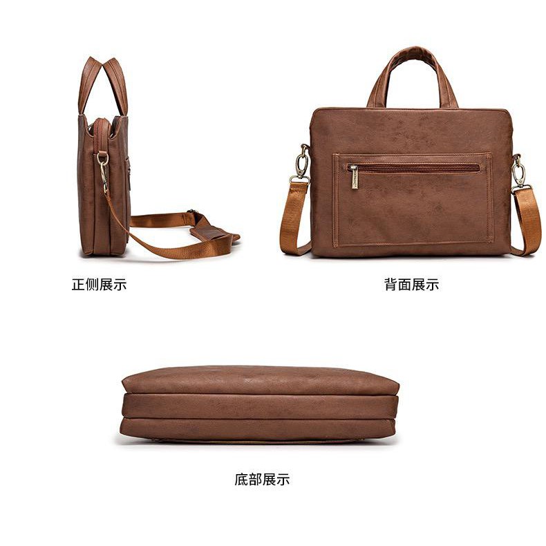 Tas Laptop Macbook KINMAC PU Leather Series Kulit with Longstrap Size 13 14 15 16 inch