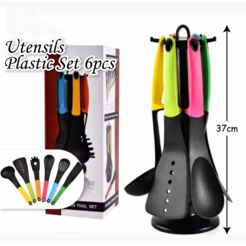 set spatula plastik utensils plastik set 6 pcs berikut tempatnya