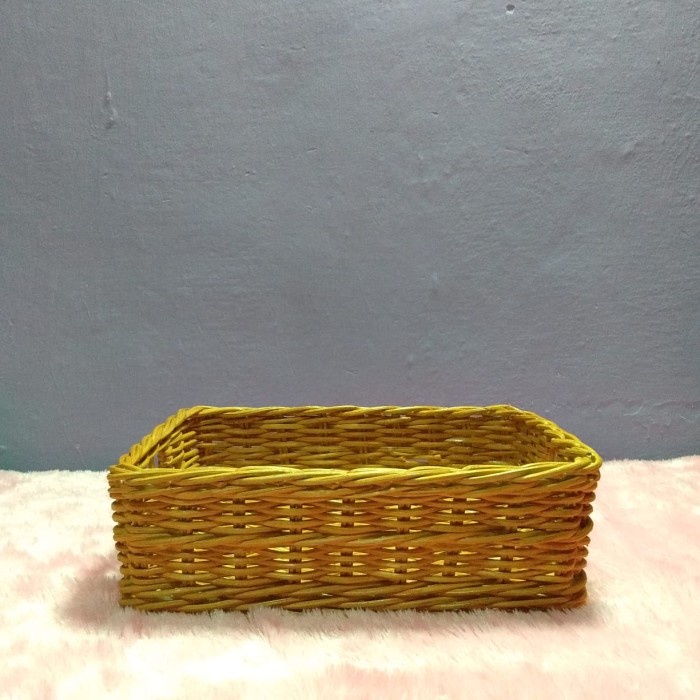 keranjang rotan kotak persegi nampan besar sovenir murah 40 X 26 X 9 cm