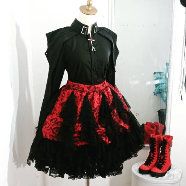 Top gonzo habis sisa skirt gothic