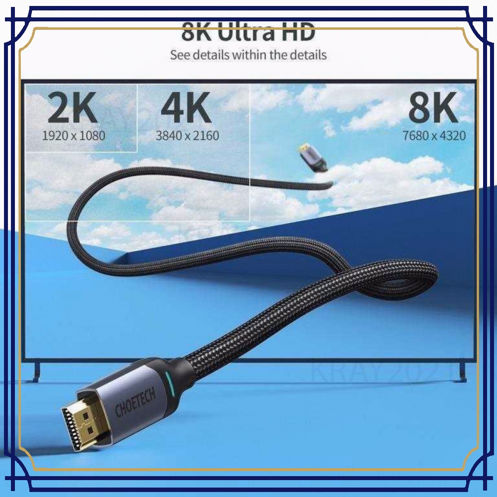 Kabel HDMI ke HDMI 2.1 Gold Plated 8K 60Hz 2 Meter - XHH01