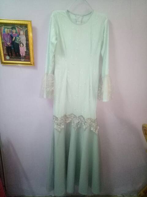 Dress kondangan pernikahan brides maid biru wardah tosca