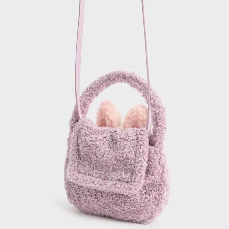 CK Girls' Furry Top Handle Bag