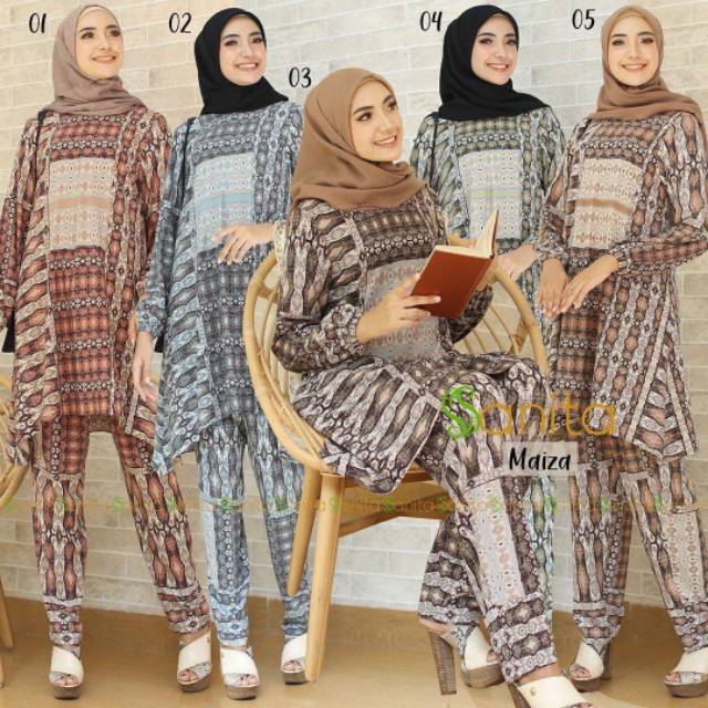 MAIZA ,SET ATASAN CELANA
BY SANITA ( tanyakan stoke sebelum order )