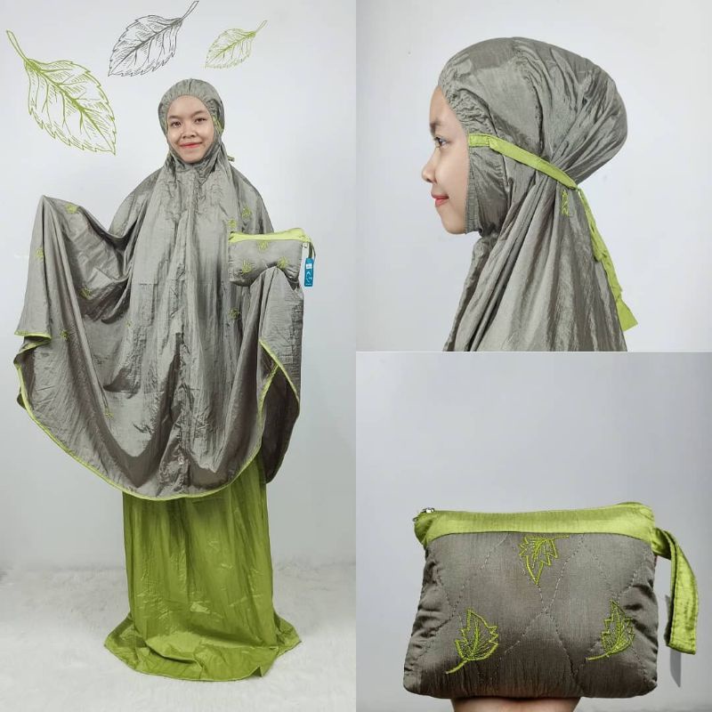 QATIFA - MUKENA TRAVEL BORDIR MANUAL PARASUT PREMIUM BIG SIZE JUMBO