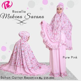 SALEE Mukena Motif Bunga Cantik - Mukena Lebaran Savana Ori Rocella