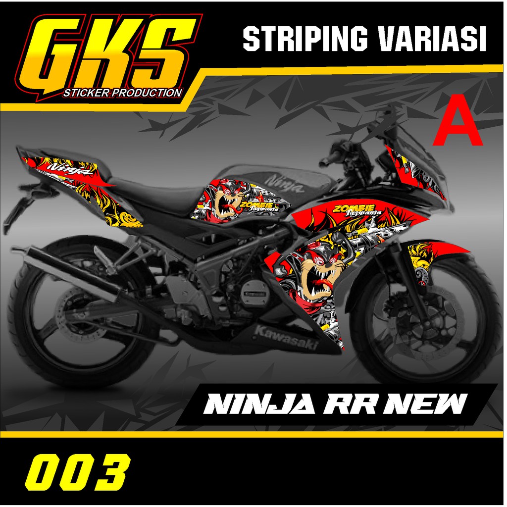 [COD] Sticker Striping Ninja RR New 003- Stiker Variasi List Motor Ninja RR New Motif Tazmania Zombi