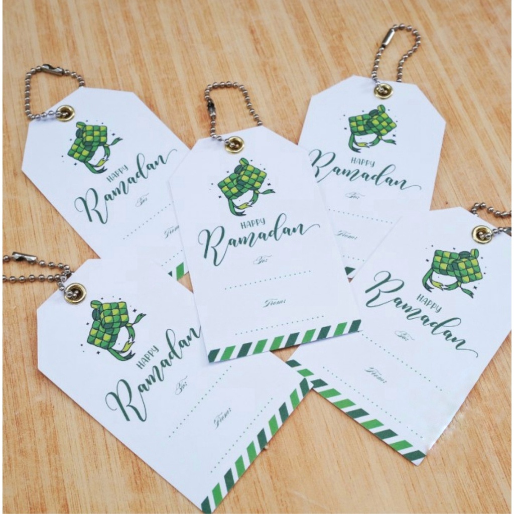 

HANGTAG HAPPY RAMADAN KARTU DELIVERY CARD GIFT TAG HAMPERS SOUVENIR PARCEL LEBARAN KETUPAT HIJAU IDUL FITRI EID MUBARAK