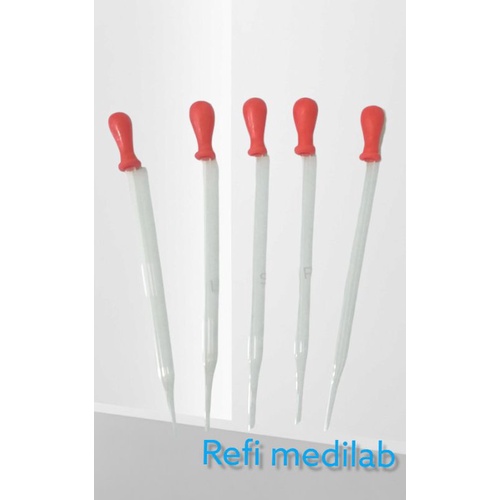 ISI 3 PCS PIPET TETES KACA P Y R E X TEBAL PANJANG 9CM/15CM/20CM KARET MERAH