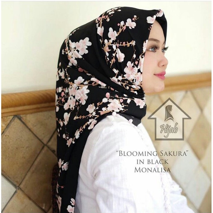 COD-Jilbab Instan Terbaru Kerudung Segitiga Instan Motif Hijab Instan Termurah Rumah Hijab-SAKURA BLACK