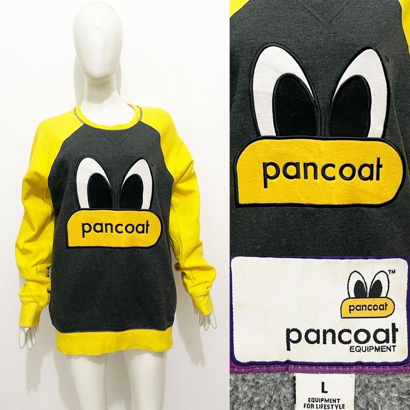 Pancoat popeyes 2 tone crewneck jacket (rare) jaket yellow grey