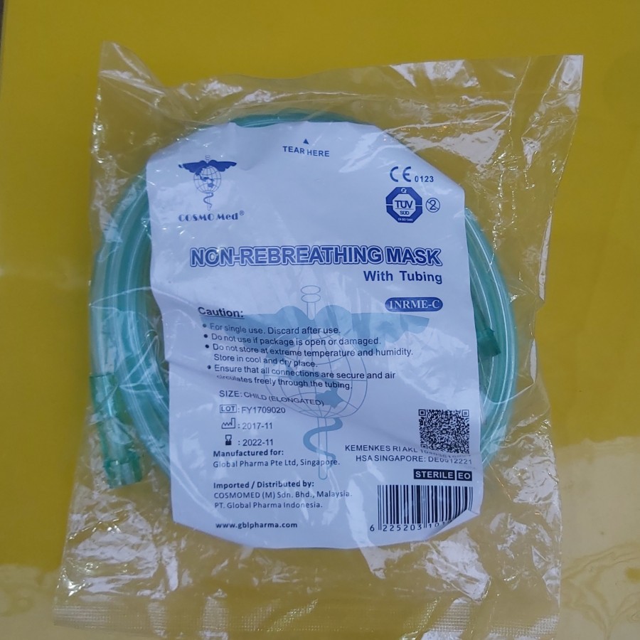 Masker Non Rebreath Anak. l CHILD Non Rebreathing Mask. MNRA-CM