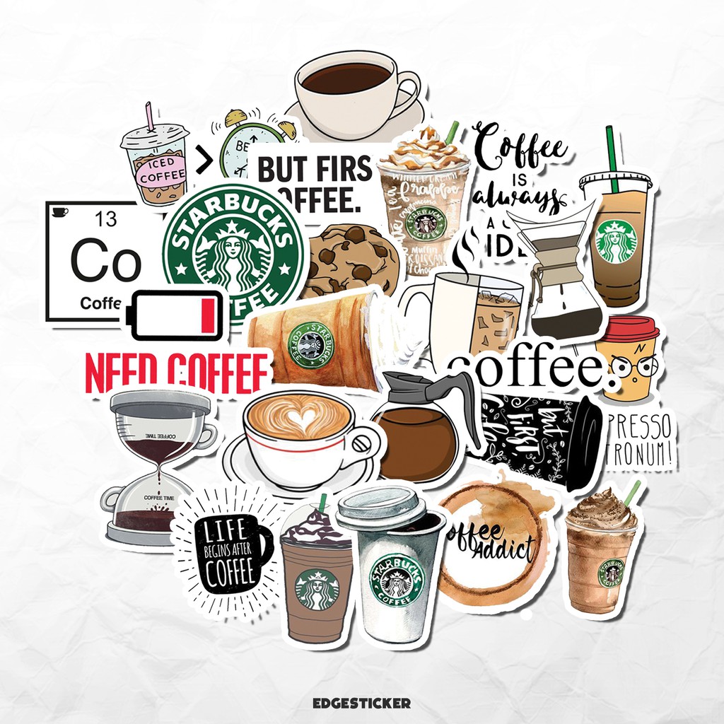 

25pcs BEVERAGE COFFEE Aesthetic Sticker Laptop Sticker HP