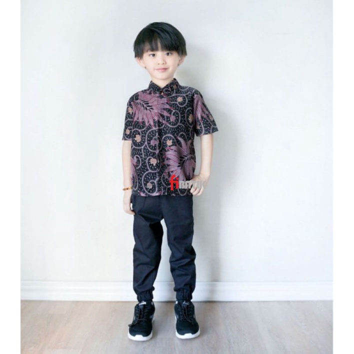 atasan baju batik anak pria lengan pendek/kemeja batik anak/Hem anak/baju batik anak lengan pendek