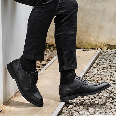HARVARD BLACK |ManNeedMe x Lvnatica| Sepatu Pantofel Pria Formal / Kantor Derby Shoes ORI