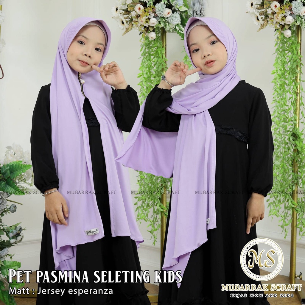 PASHMINA PET SELETING ANAK - PASHMINA ANAK PED BUSA DAN SLETING - PASHMINA ZIPPER ANAK - JILBAB ZIPP
