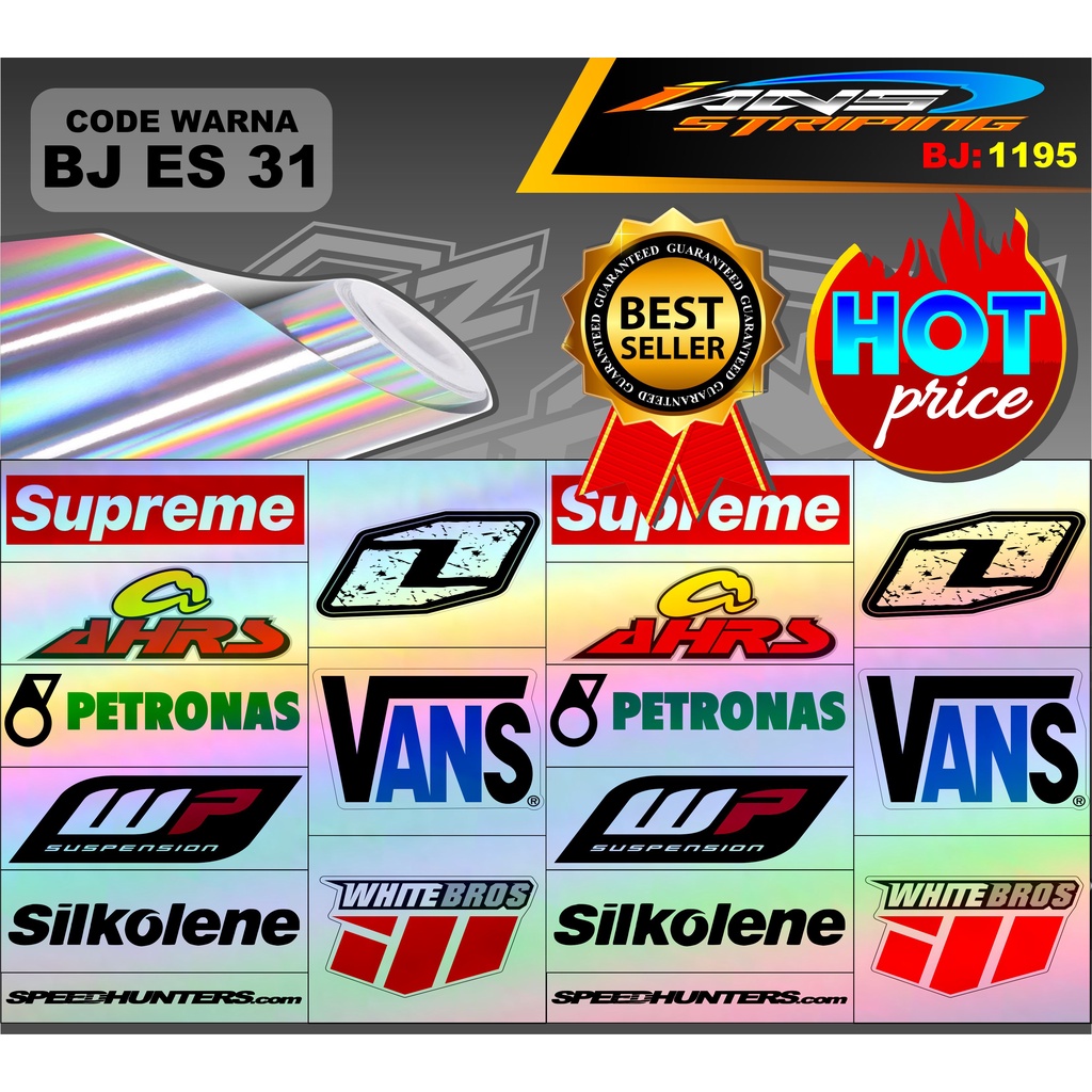 STICKER LOGO VANS  / STICKER MOTOR HOLOGRAM / STIKER SUPREME