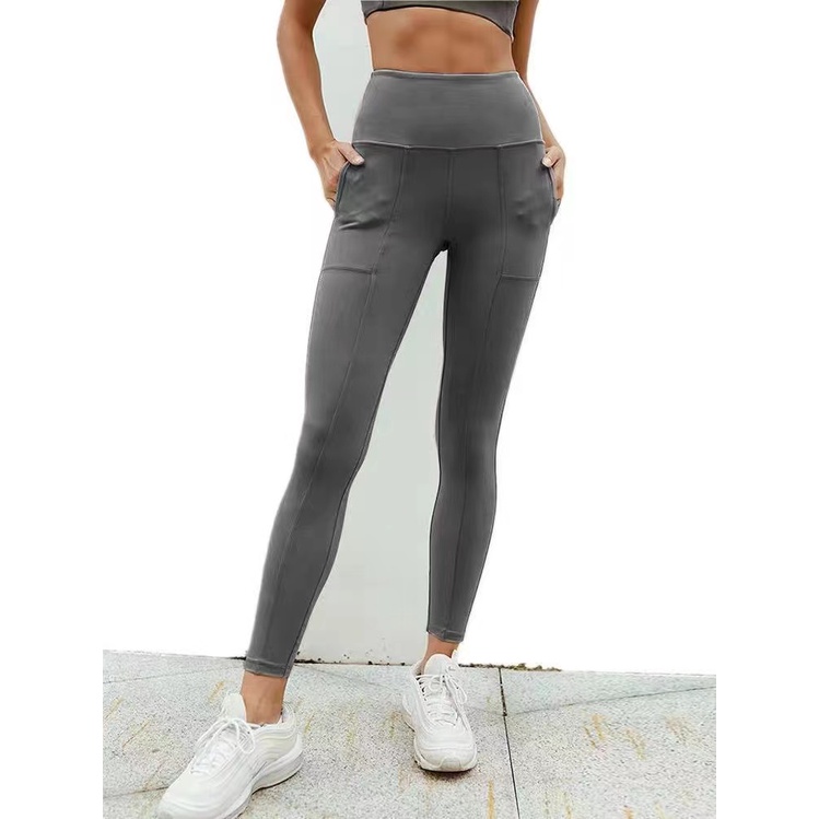 CELANA LEGGING PANJANG WANITA CEWEK CEWE SPORT GYM FITNESS ZUMBA JOGING YOGA OLAHRAGA KANTONG MOTIF 