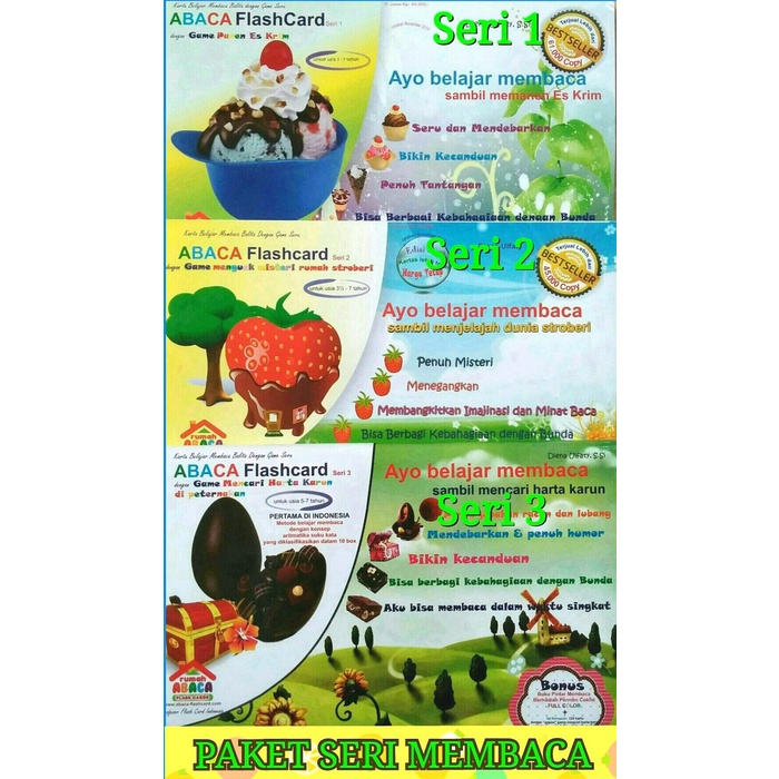 

❤BISA COD❤ ABACA Flashcard Paket Seri Membaca Kartu Belajar Membaca bermain
