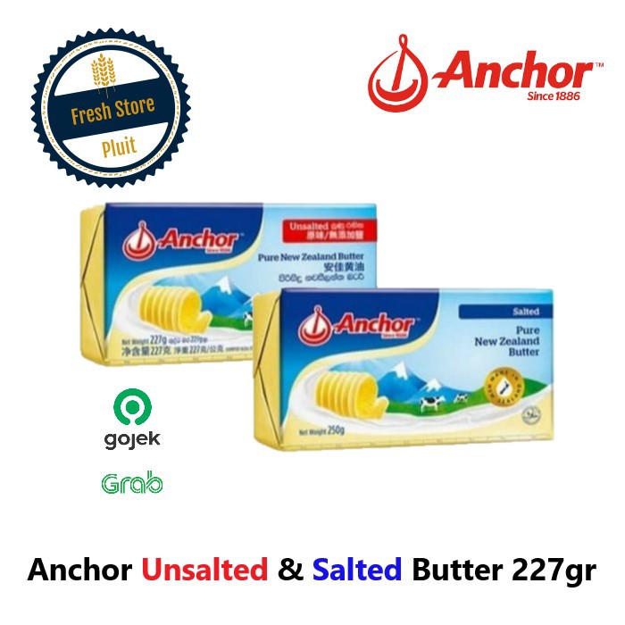 

Anchor Butter Mentega 227gr | Unsalted Tawar Salted Asin