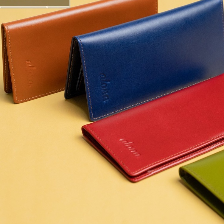Dompet Wanita Alona Leather Aurelia Dompet Wanita Panjang Lipat Tipis Kulit Sapi Asli Slot Kartu Ban