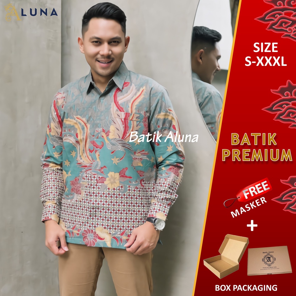 BAJU BATIK PREMIUM PRIA EXCLUSIVE LENGAN PANJANG ALUNA KEMEJA BATIK PRIA REGULAR SOLO MODERN PCW 113