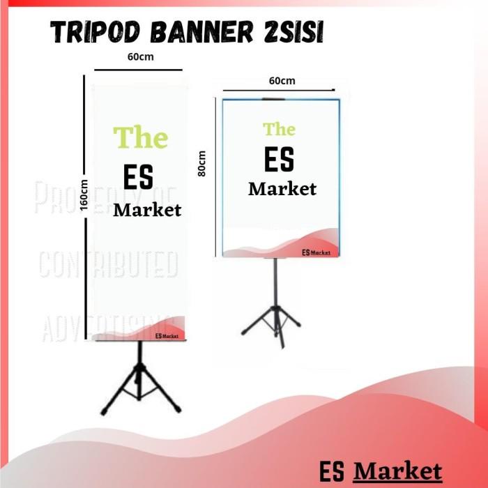 tiang promosi 2 sisi / tripod banner / standing banner