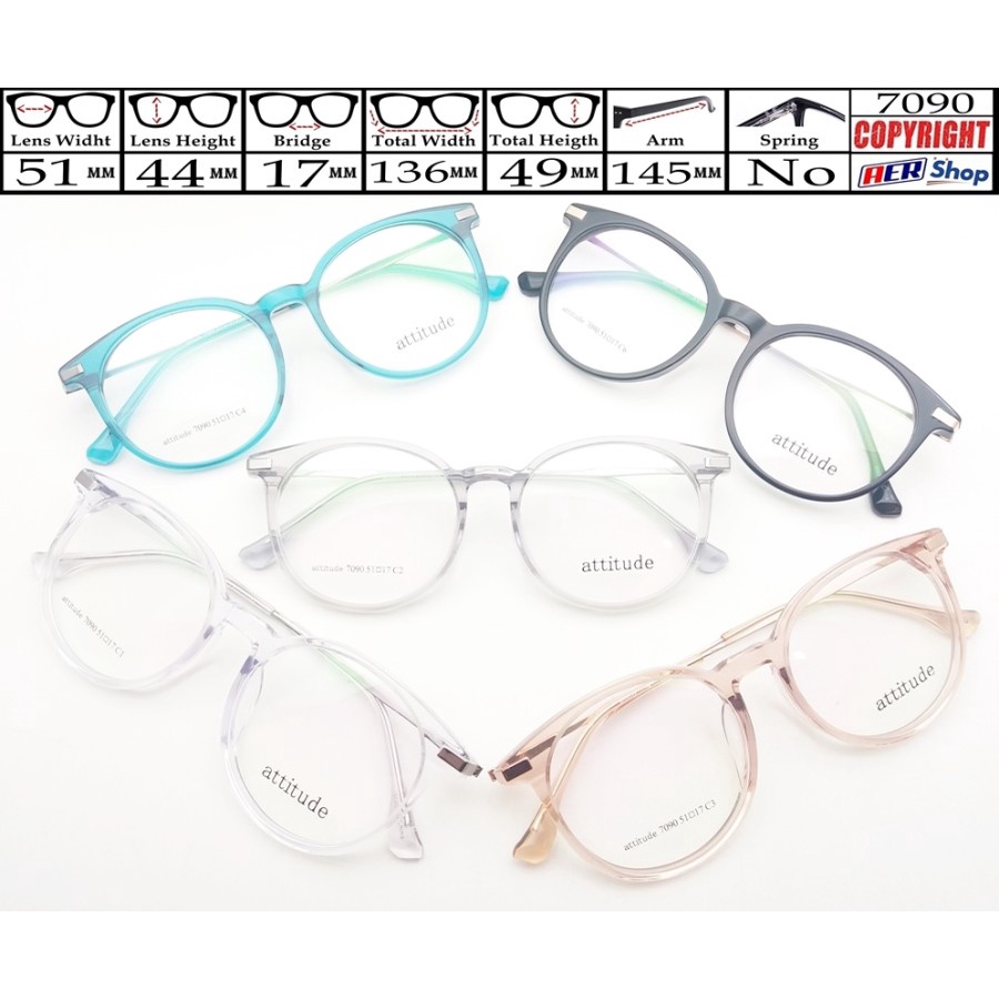 7090. Frame original ATTITUDE MILENIAL frame kacamata korea minus bulat new