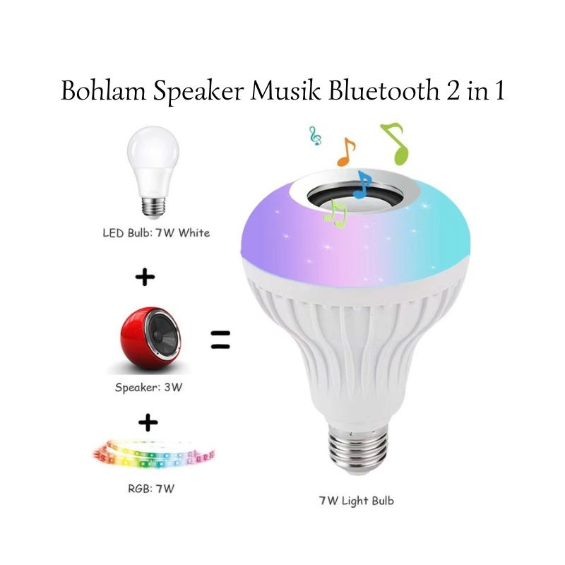 WJL2- Speaker Bluetooth Wireless Lampu Music LED Bohlam Speaker