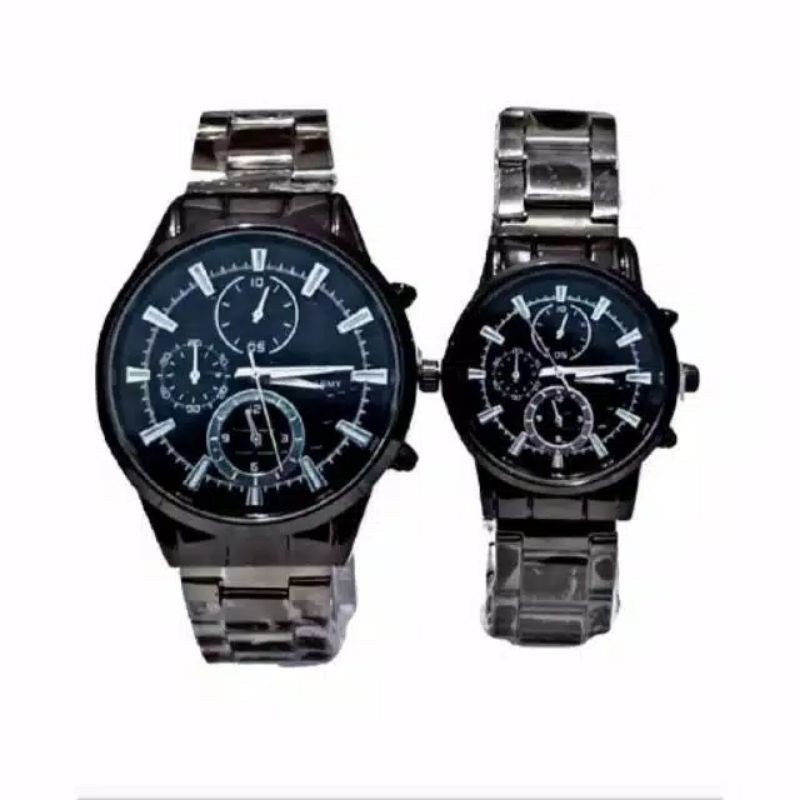 (Cod)Jam Tangan Couple Fashion Army Strap Rantai (Dikirim Jakarta)