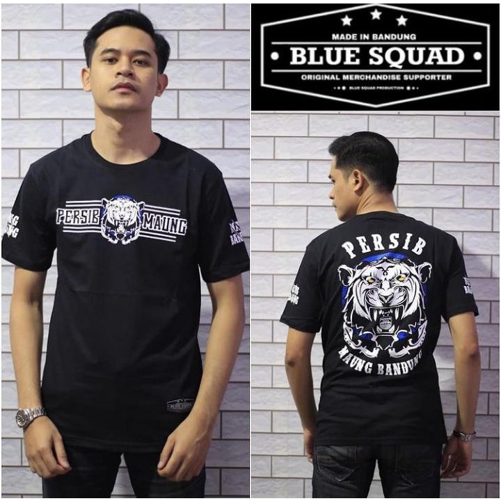 kaos persib maung bandung 100  katun real pict original blue squad terbaru pria wanita 33 baju persi