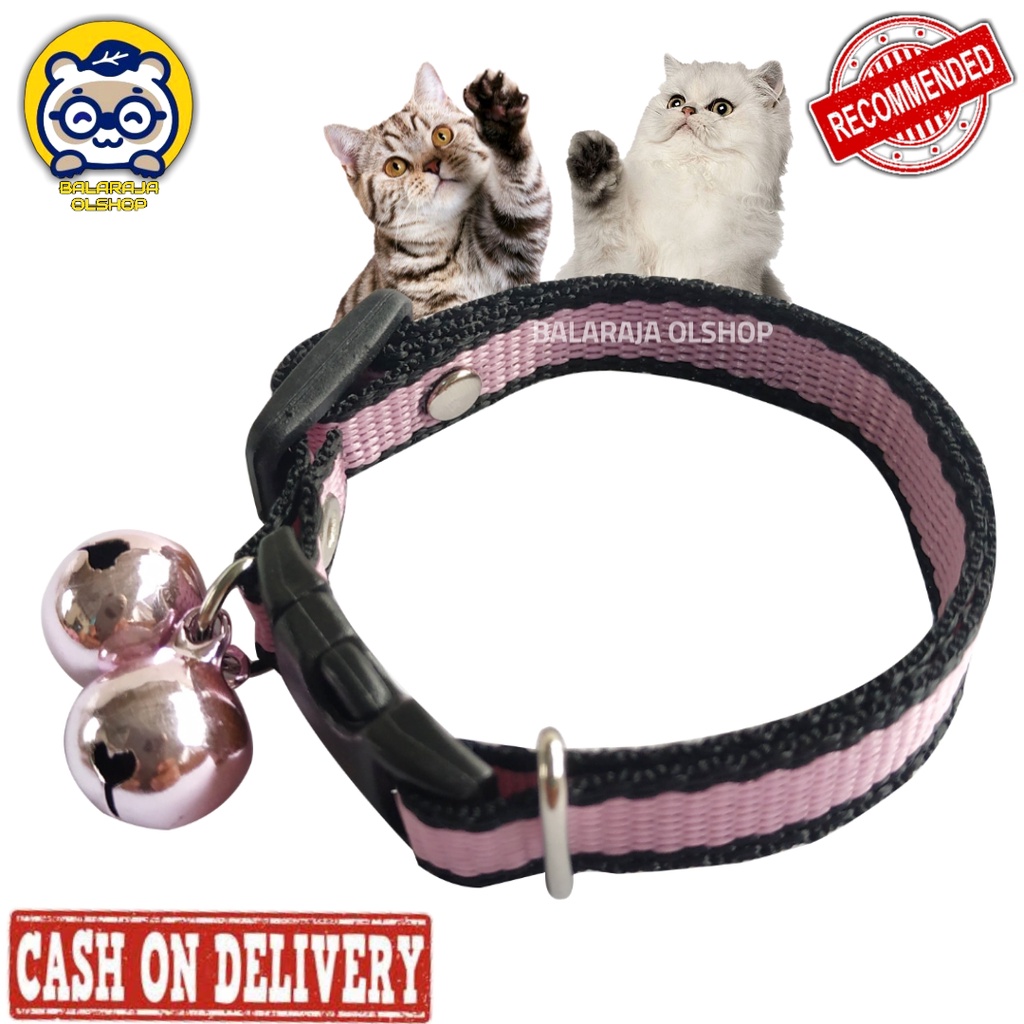 Kalung Kucing LONCENG 2 PCS Kalung Kelinci Musang Anjing Lonceng Motif Garis