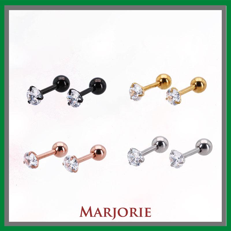 3 Cakar Kartilago Tujuan Ganda Anting-anting Stainless Steel Tragus Anting Fashion 1 Stud-MJD