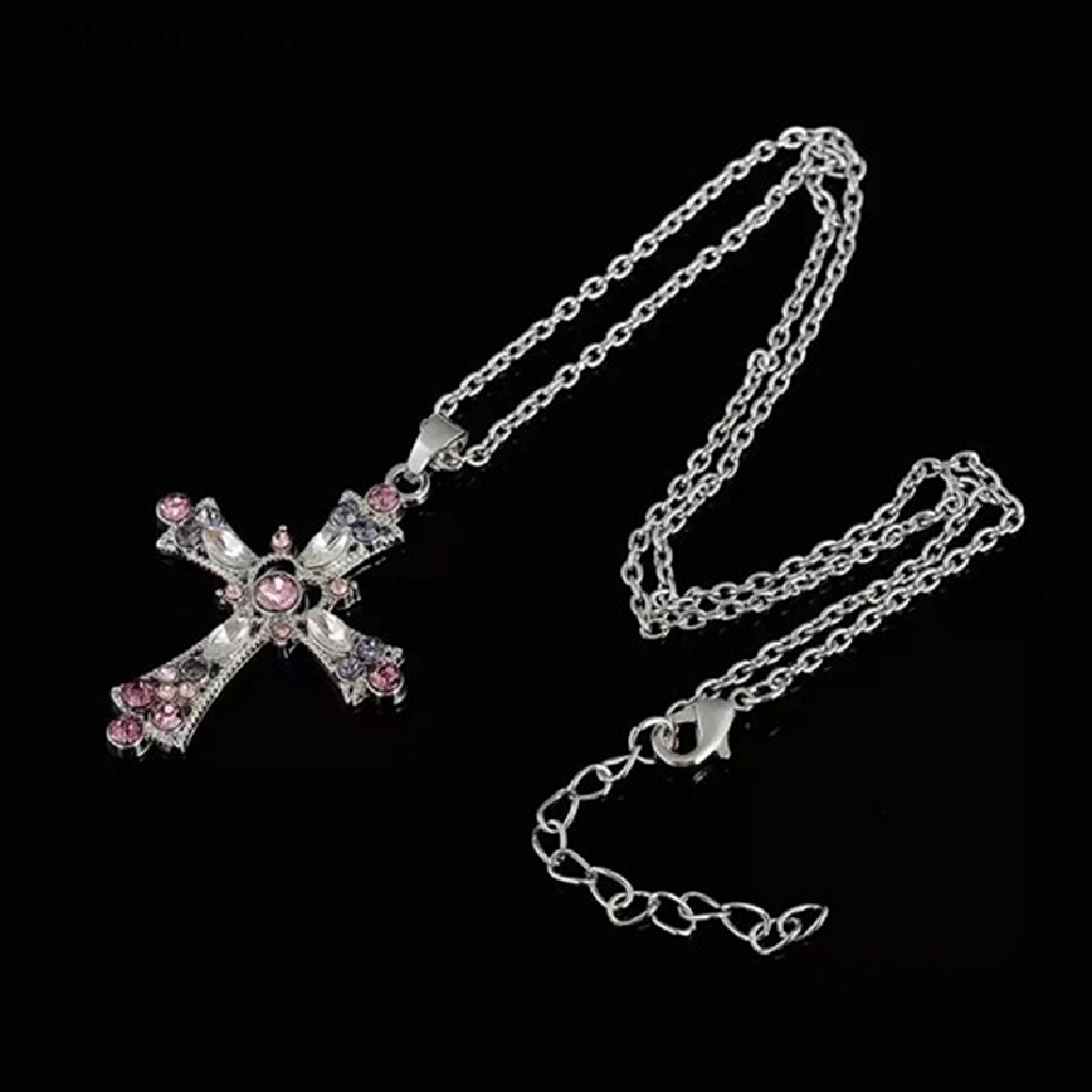 Mornin Vintage Color Zircon Cross Virgin Pendant Kalung Pesona Lady Necklace id