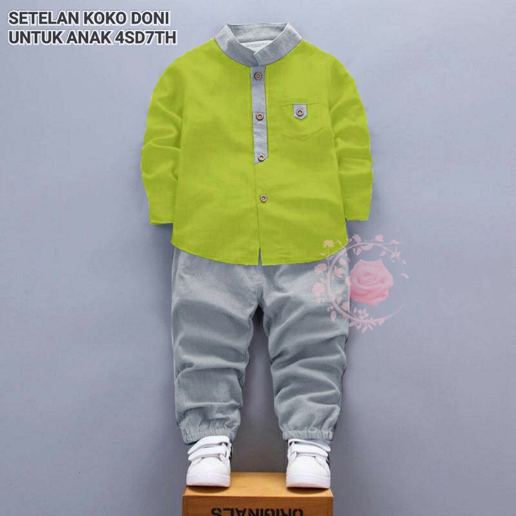 ST KOKO DONY / SETELAN KIDS ANAK 4-6TH / BAJU MUSLIM / LENGAN PANJANG