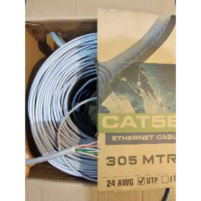 Kabel Lan 60 meter UTP Cat5e siap pakai sudah dicrimping rj45 dan plugbooth