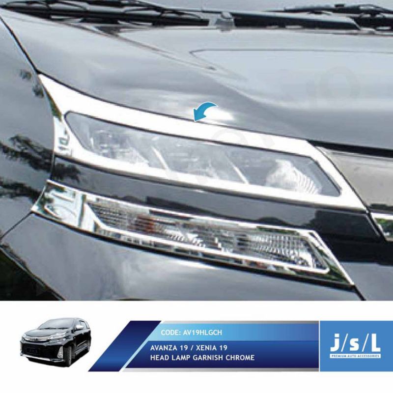 PAKET Garnis Depan Belakang Sign Lamp Avanza Xenia Veloz 2019 Chrome