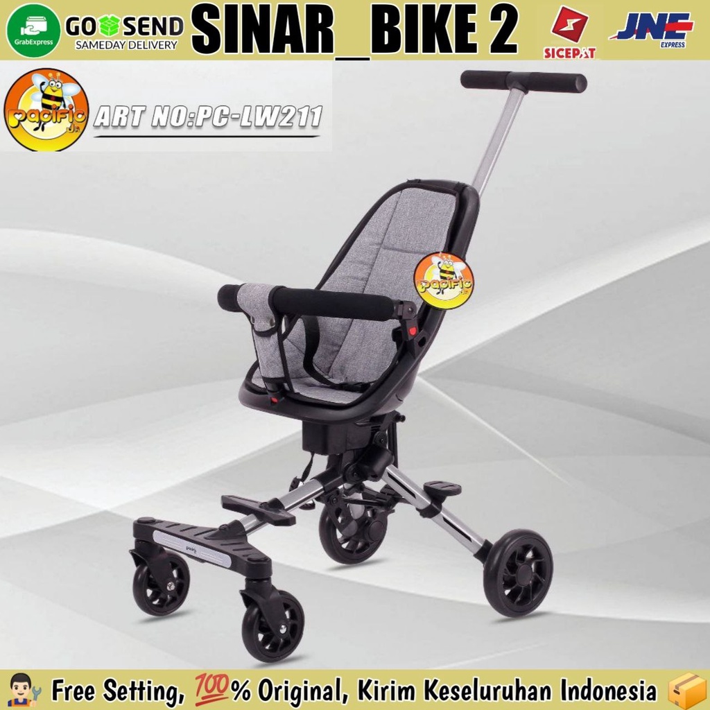 Kursi Dorong Bayi Pacific LW 212 /211/212-2 Hadap Depan atau Orang Tua /Lipat 1-Tombol Micro Trike Stroller