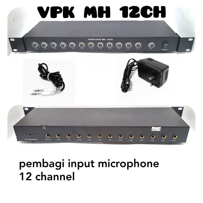 VPK MH 12CH PEMBAGI MIC INPUT MIXER MICROPHONE