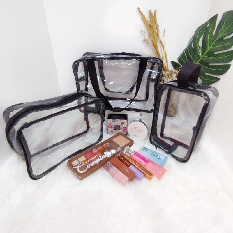 Tas Kosmetik Mika Transparan - Pouch Make Up Waterproof