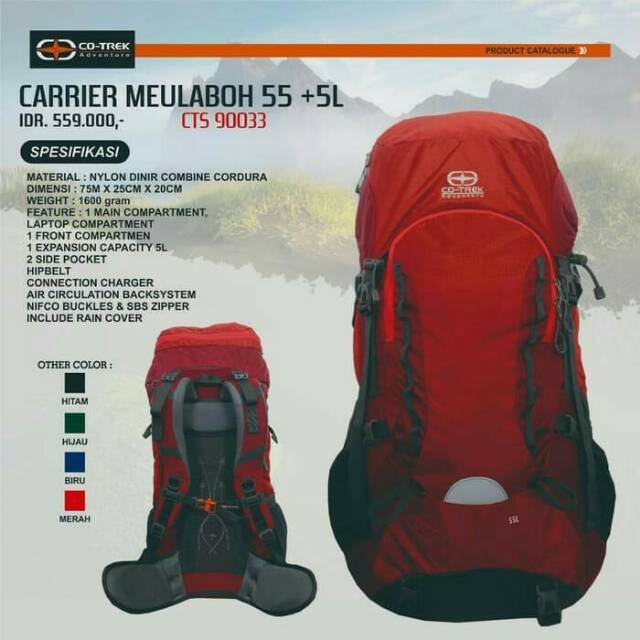 Tas Carrier Co- Trek Meulaboh 55L