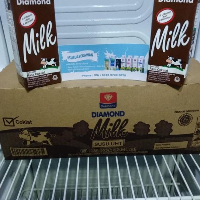 

(BISA COD) Susu UHT Diamond Rasa Coklat 200ml (1 karton isi 24pcs) OBRAL Kode 1274
